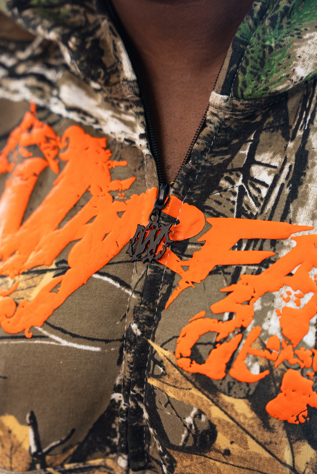 WFD Crop Jacket - Camo + Orange Warfare Dept