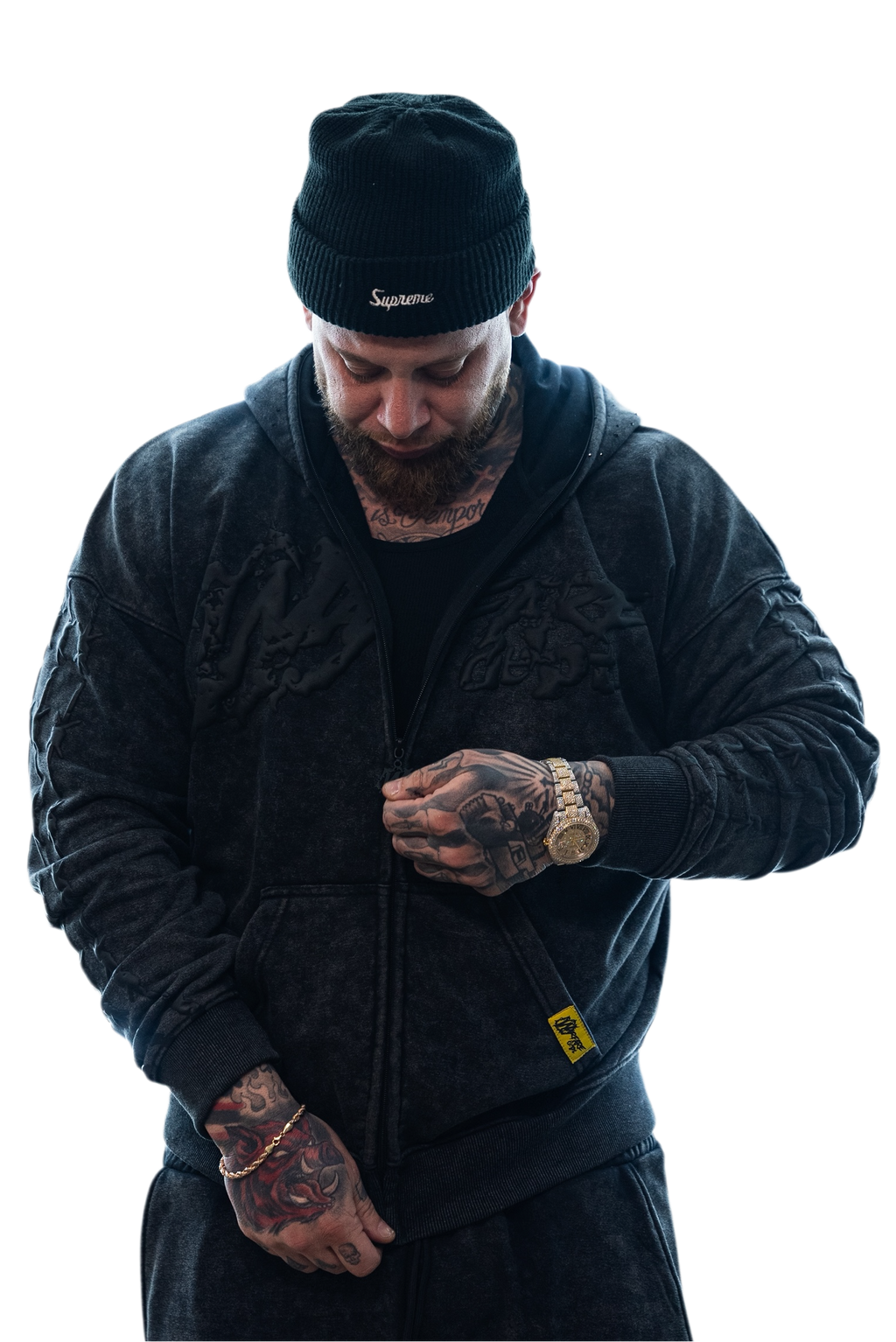 WFD Crop Jacket - Acid Black + Icy Hood Warfare Dept