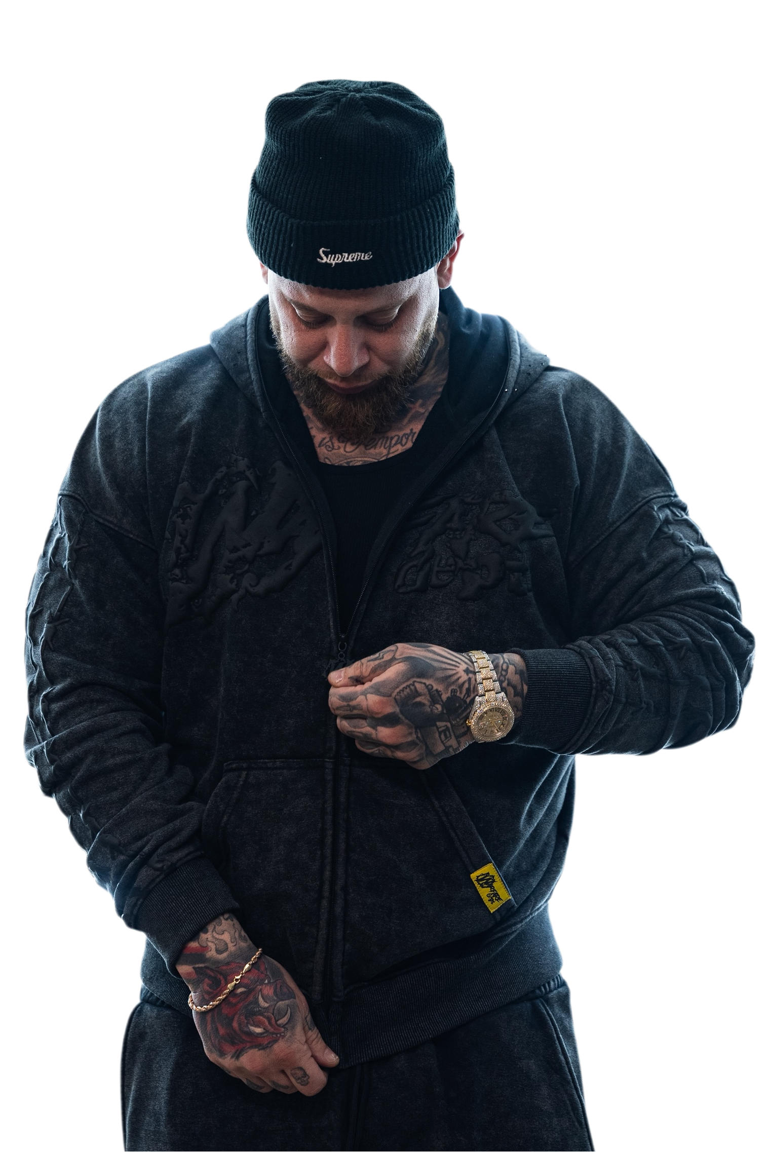 WFD Crop Jacket - Acid Black + Icy Hood Warfare Dept