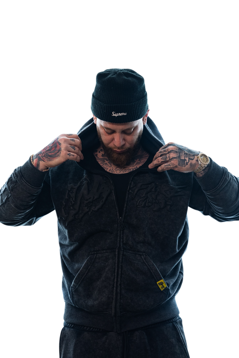WFD Crop Jacket - Acid Black + Icy Hood