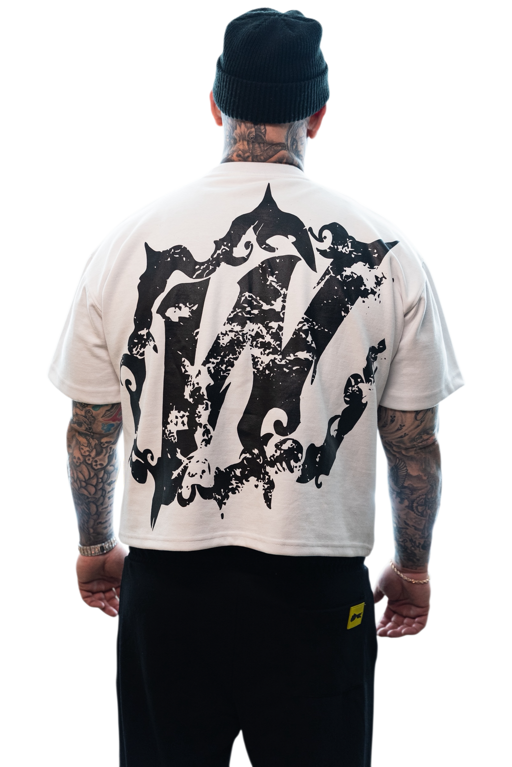 WFD Crop T - "Warfare Dept" White/Black warefareusa