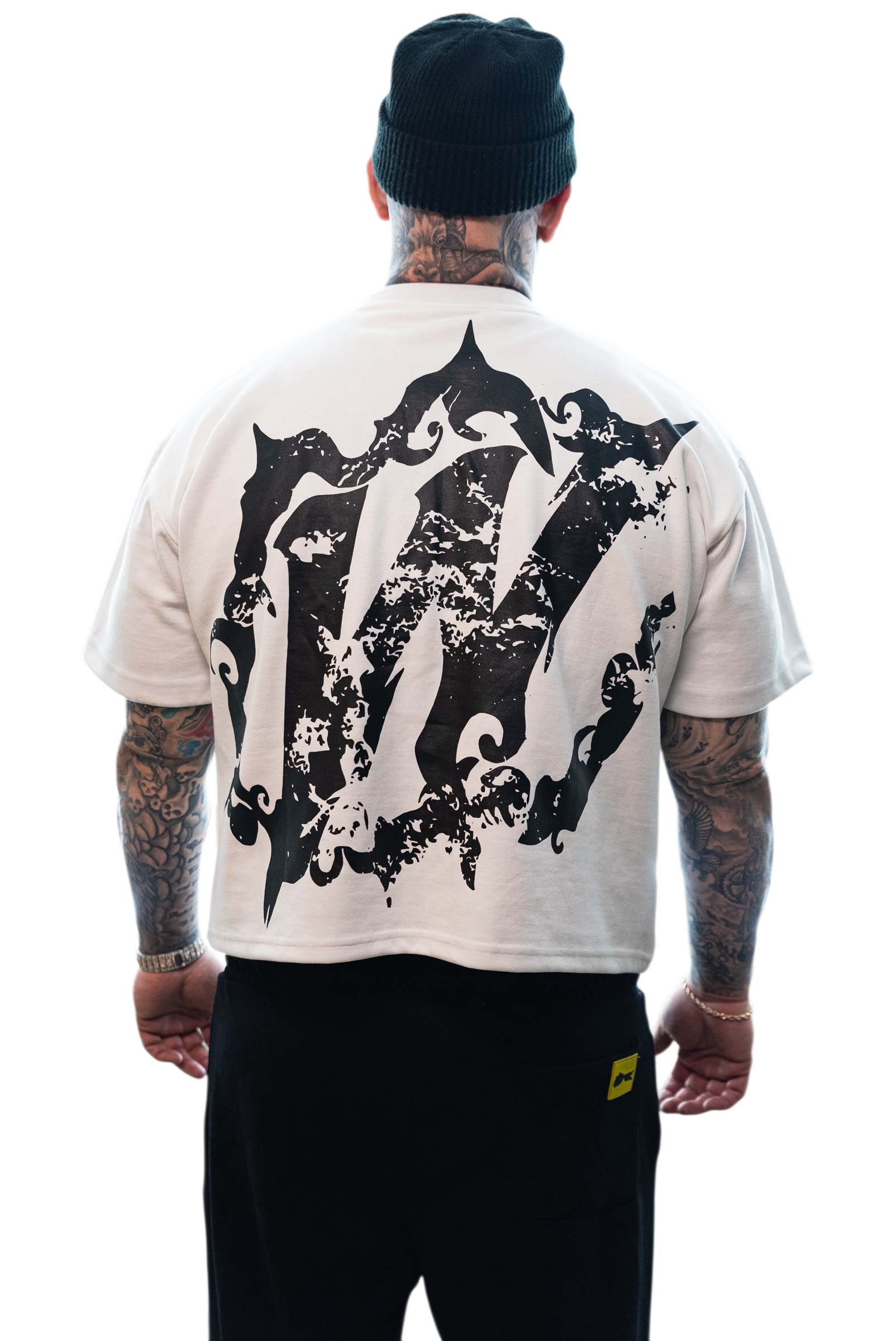 WFD Crop T - "Warfare Dept" White/Black warefareusa