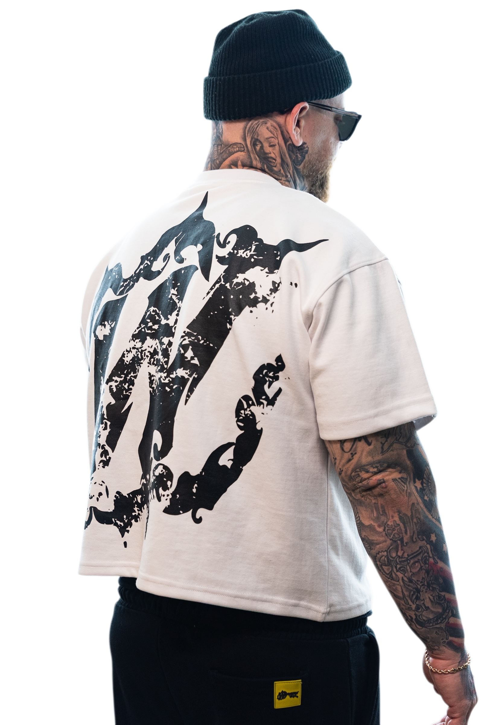 WFD Crop T - "Warfare Dept" White/Black warefareusa