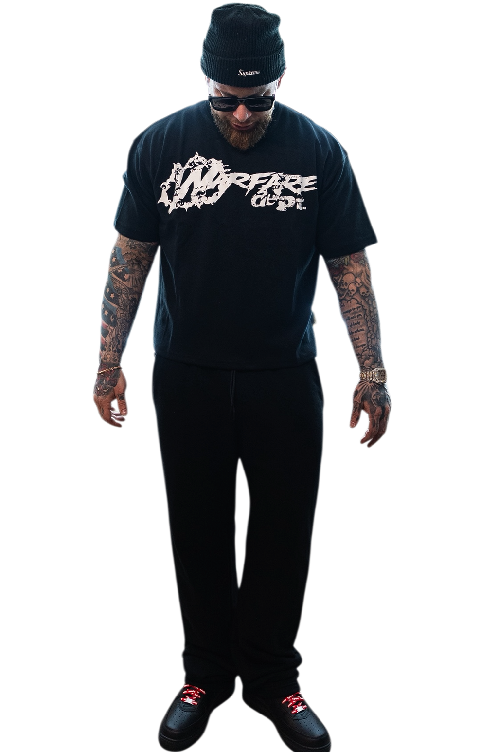 WFD Crop T - "Warfare Dept" Black/White Warfare Dept