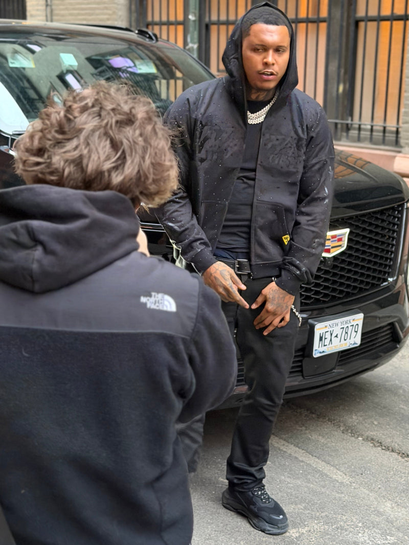WFD Crop Jacket - Black + Black Stones