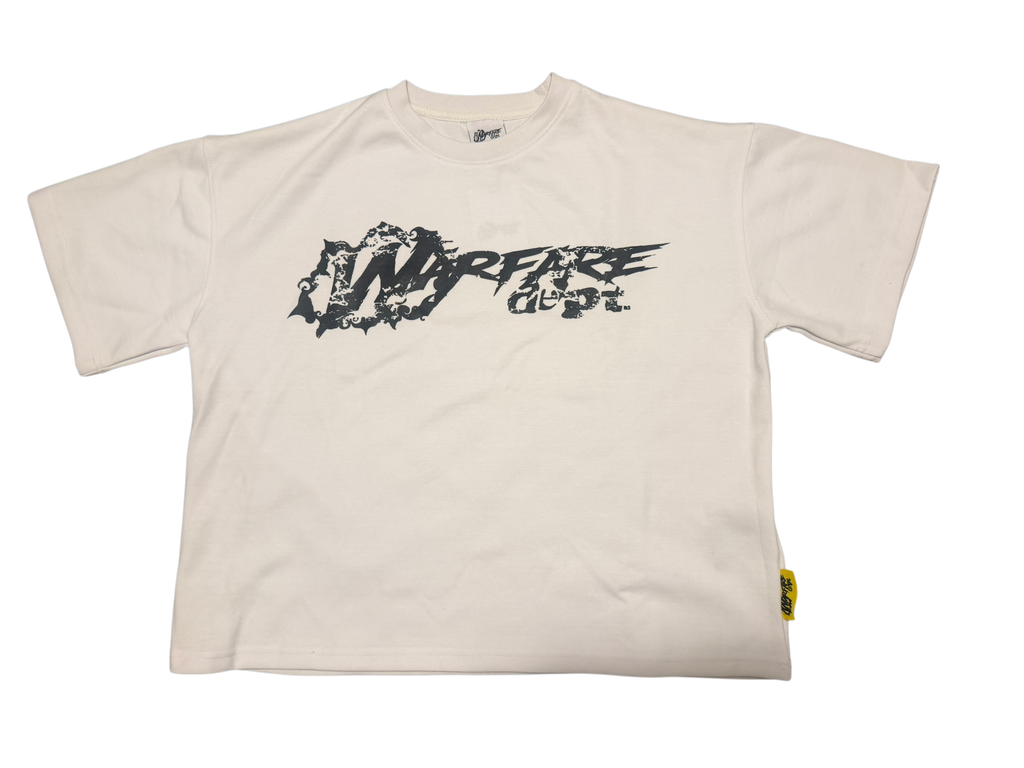 WFD Crop T - "Warfare Dept" White/Black warefareusa