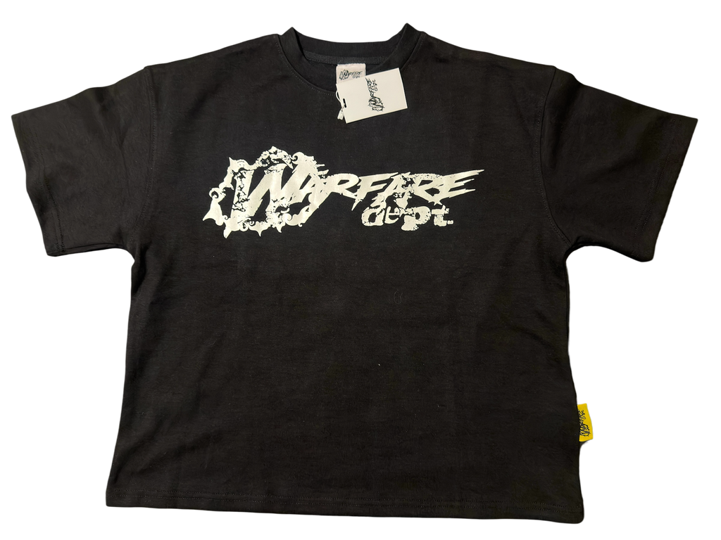 WFD Crop T - "Warfare Dept" Black/White Warfare Dept